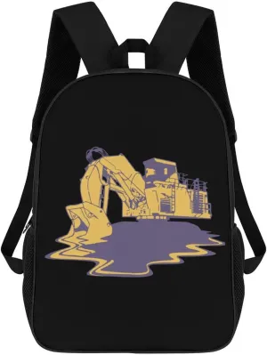 The Excavator Melt Travel Laptop Backpack for Men Women Fashion 17 Inch Shoulder Bag Bookbag Daypack