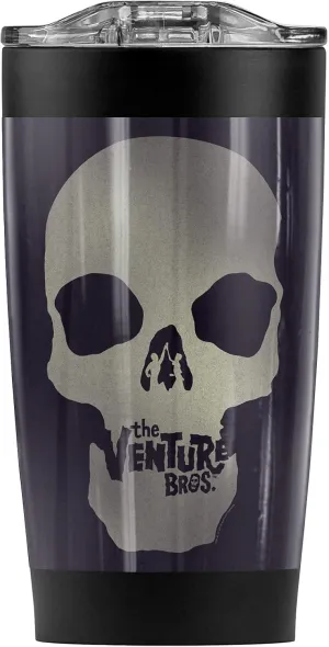 The Venture Bros. Skull Logo Stainless Steel Tumbler 20 oz Coffee Travel Mug/Cup, Vacuum Insulated & Double Wall with Leakproof Sliding Lid | Great for Hot Drinks and Cold Beverages
