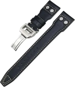 Thick Real Leather Calfskin Watchband 20mm 21mm 22mm For IWC Big PILOT Spitfire IW5009 IW3777 Rivets Cowhide Watch Strap Tool