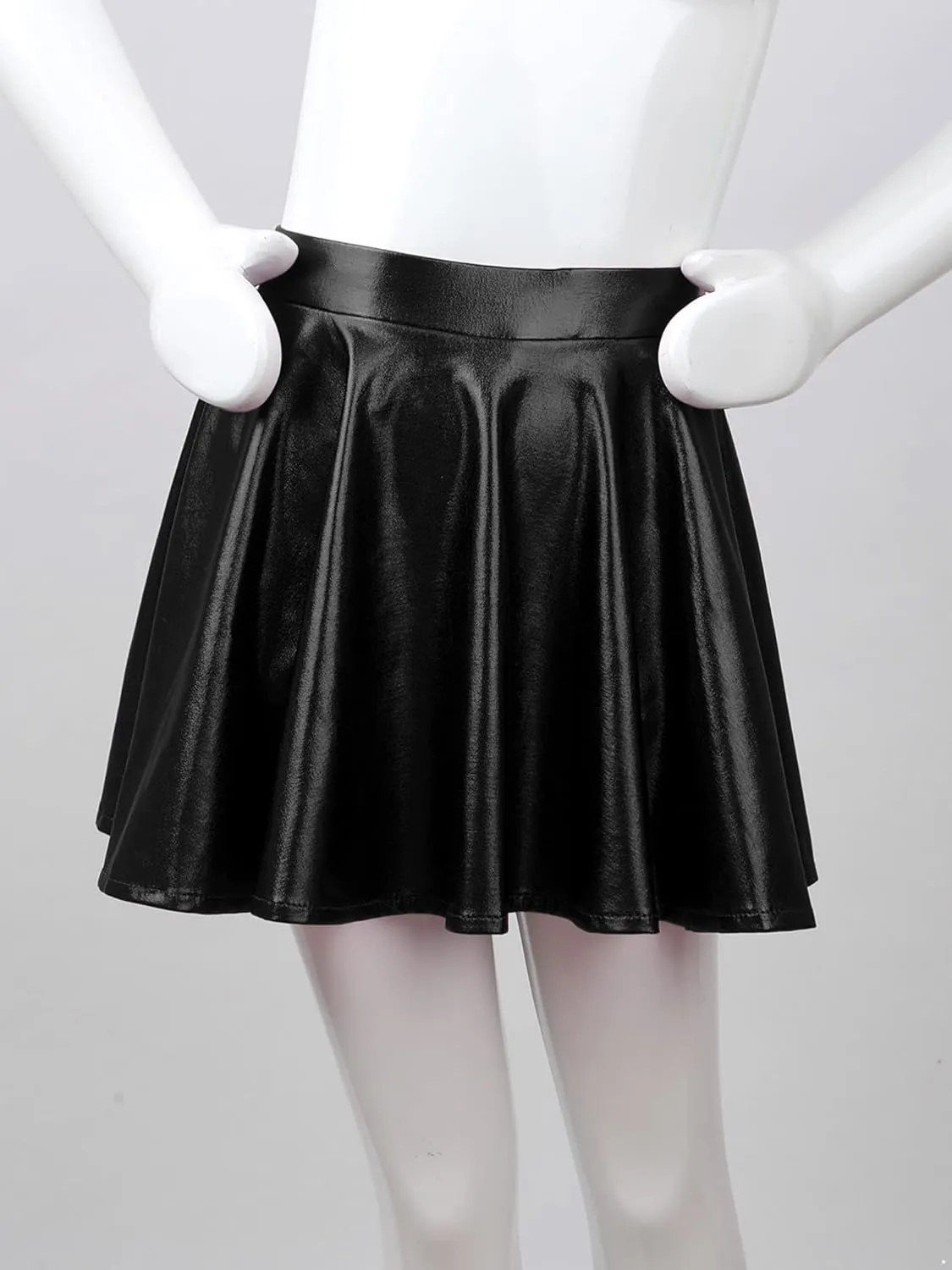 TiaoBug Kids Girls Asymmetrical Straps Sequin Ruffle Crop Top with Metallic Skorts Skirt Latin Jazz Samba Dance Costume