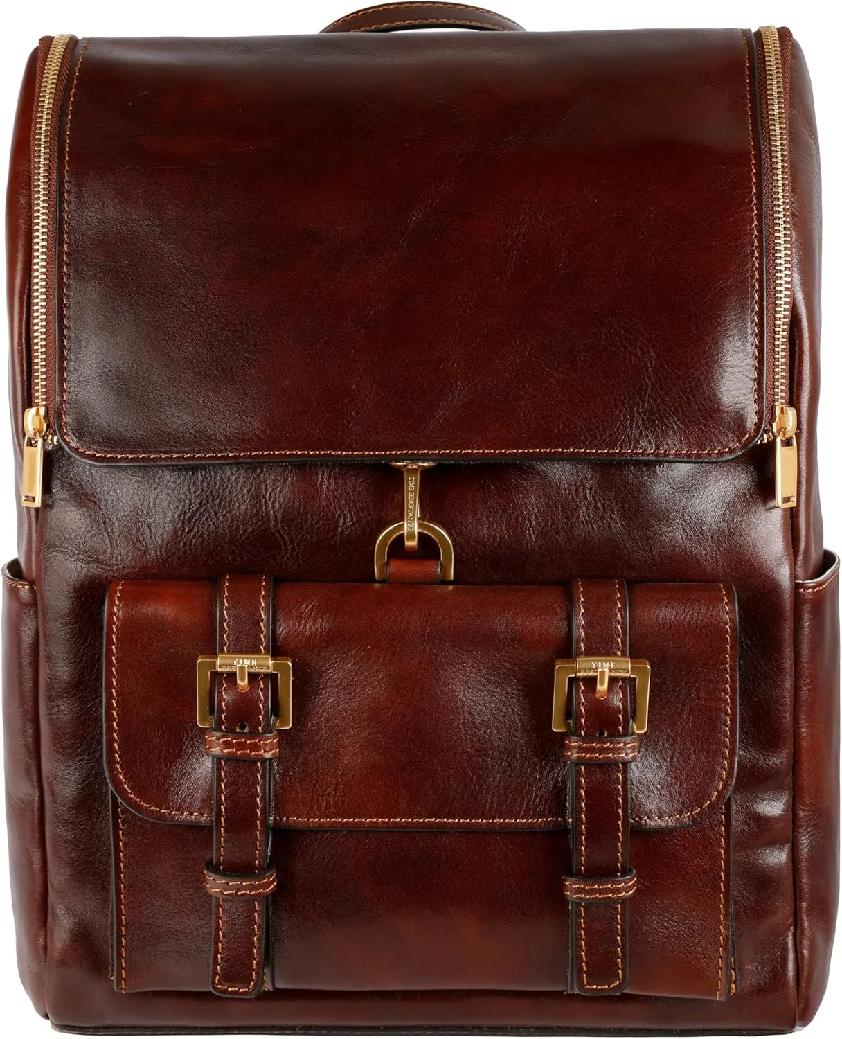 Time Resistance Leather Backpack - Laptop Travel Bag Rucksack up to 15” - Bag for Men and Women (Brown)