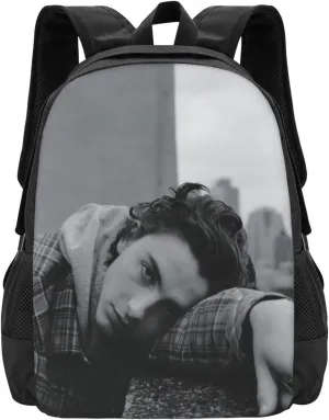 Timothee Actors Chalamet Backpack Large Capacity Leisure Travel Backpack Book Bag Outgoing Daypack 12.5x5.5x16.5 inch