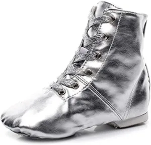 TINRYMX Jazz Shoes PU Leather Lace-up Elastic Slip On Split Sole Jazz Shoe for Women&Men Dance Shoes,Model TJ-Jazz