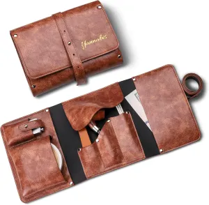 Tobacco Pipe Pouch Bag Organize Case 2 Pipe Tool Holder with Leather Pipe Stand
