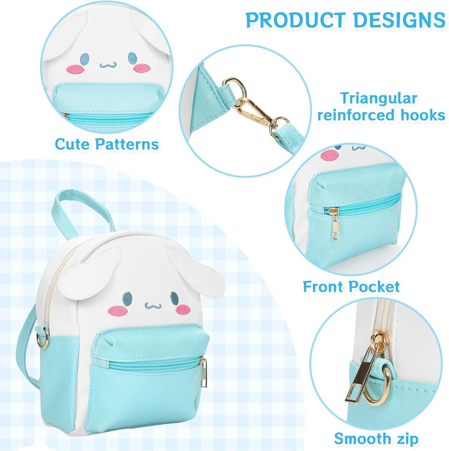Toddler Cute Mini Backpack for Kids - Kawaii Casual Small Shoulder Bag, Girl Real Littles Preschool Cartoon Design, Simple Modern Baby Kindergarten Leash Bag, Anime Themed Gift(Blue)