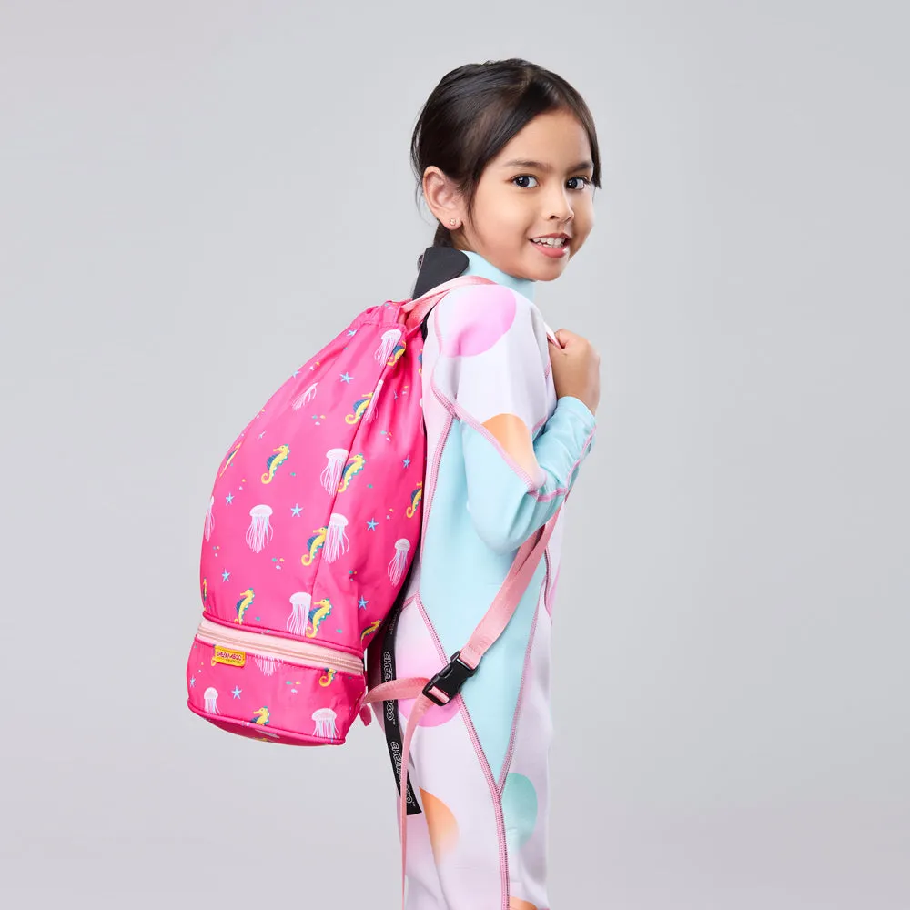Toddler Lightweight Under The Sea Drawstring Bag - Pink Jellyfish