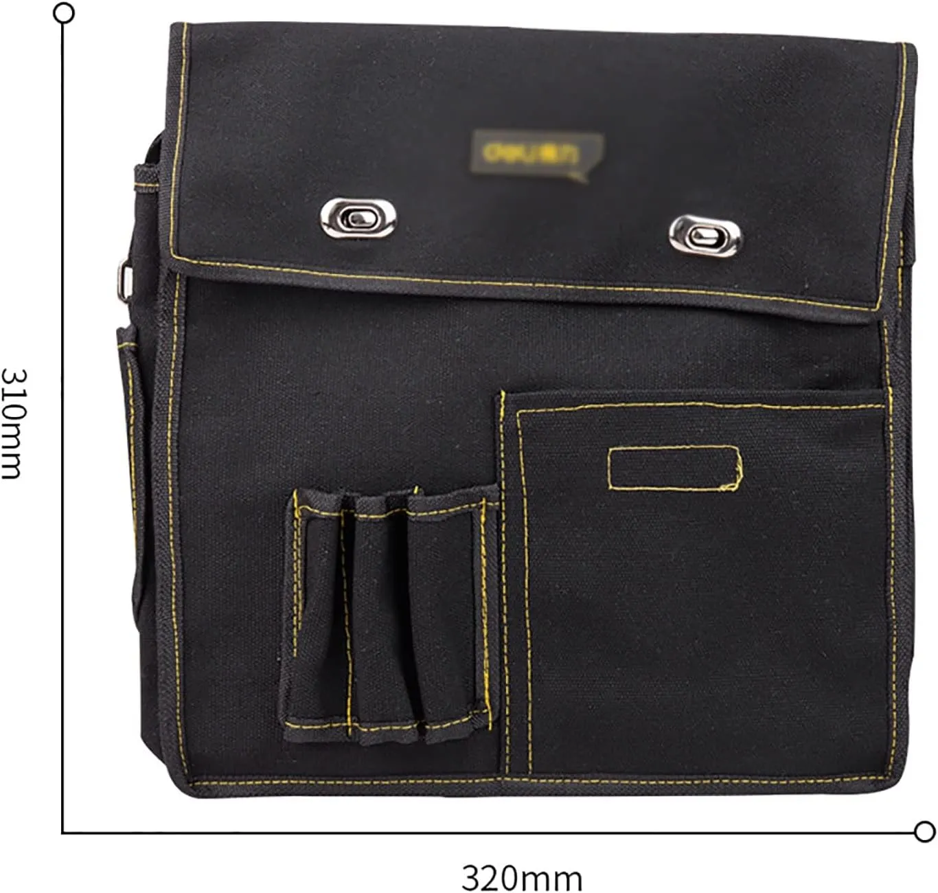Tool Bag Tool Bag Canvas Storage Bag Shoulder Handbag for Mechanic HVAC Engineer, 32x31cm, Black