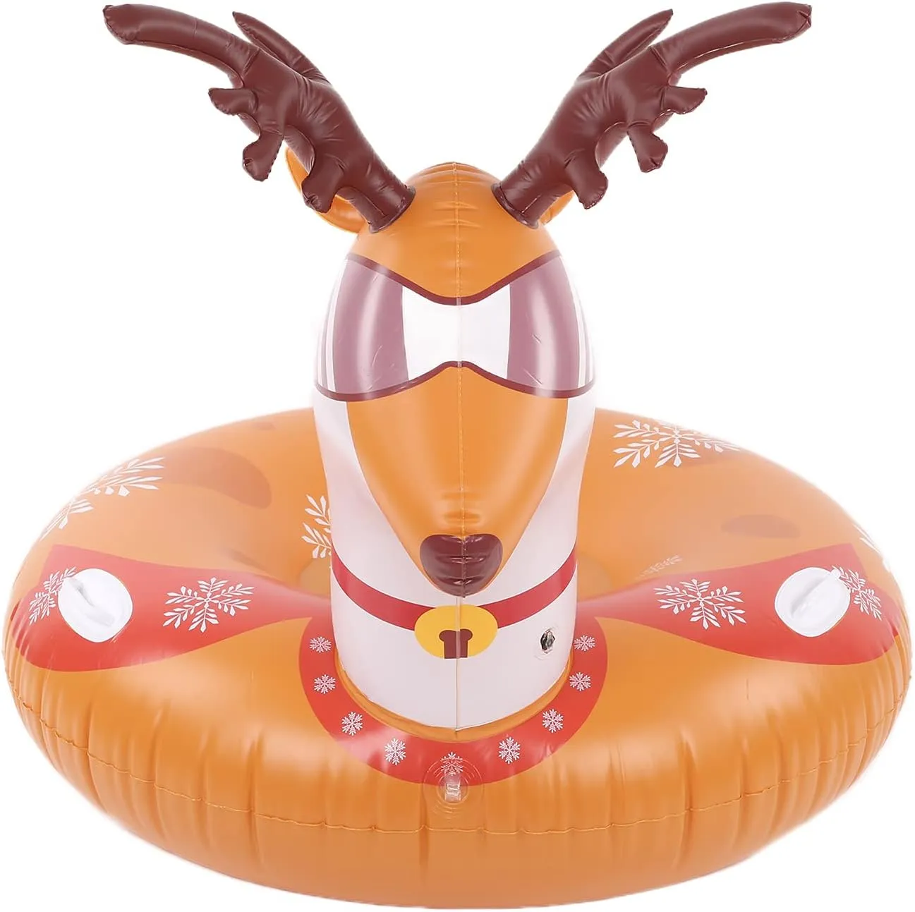 Topyond Multi-Functional Christmas Theme Inflatable Ski Ring, PVC Material Wear-Resistant and Durable Skis, Easy to Glide in The Snow