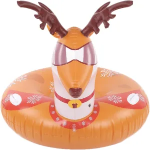 Topyond Multi-Functional Christmas Theme Inflatable Ski Ring, PVC Material Wear-Resistant and Durable Skis, Easy to Glide in The Snow