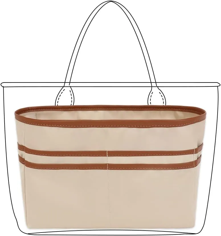 Tote Bag Insert Purse Organizer Insert with Cup Holder Dividers for Inside Purse (Large)