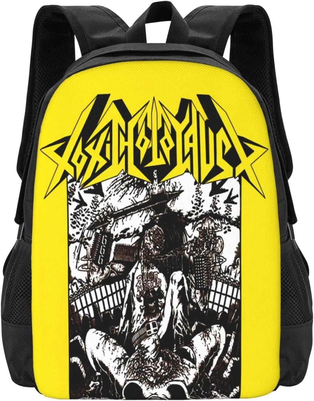 Toxic Musics Holocaust Backpack Large Capacity Leisure Travel Backpack Book Bag Outgoing Daypack 12.5x5.5x16.5 inch