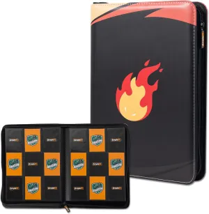 Trading Card Binder, 9 Pocket Ringless Page Sleeves with 360 Side-loading Slots, Compatible for MTG TCG Storage Display Collection (Red)