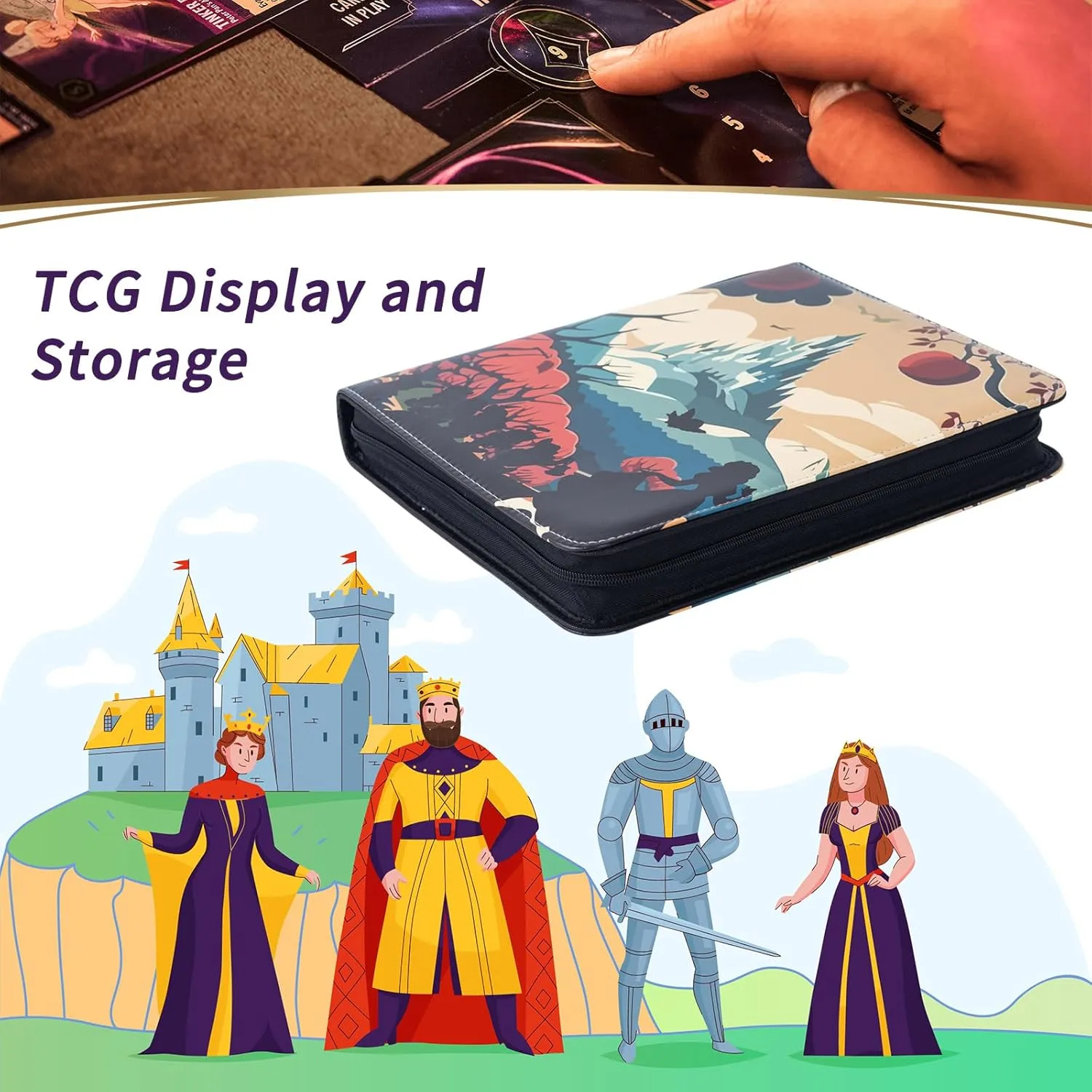 Trading Card Binder, 9 Pocket Sleeves Compatible with 900 Lorcana Cards, fits for MTG TCG Storage Display Collection (SW)