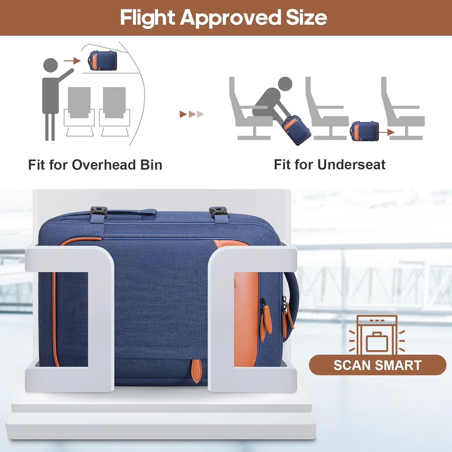 Travel Backpack, 17Inch Laptop Backpack, Carry-on Approved Bag for Men & Women, Waterproof Luggage with Packing Cubes, Shoe Pocket, Personal Item Size for Flights