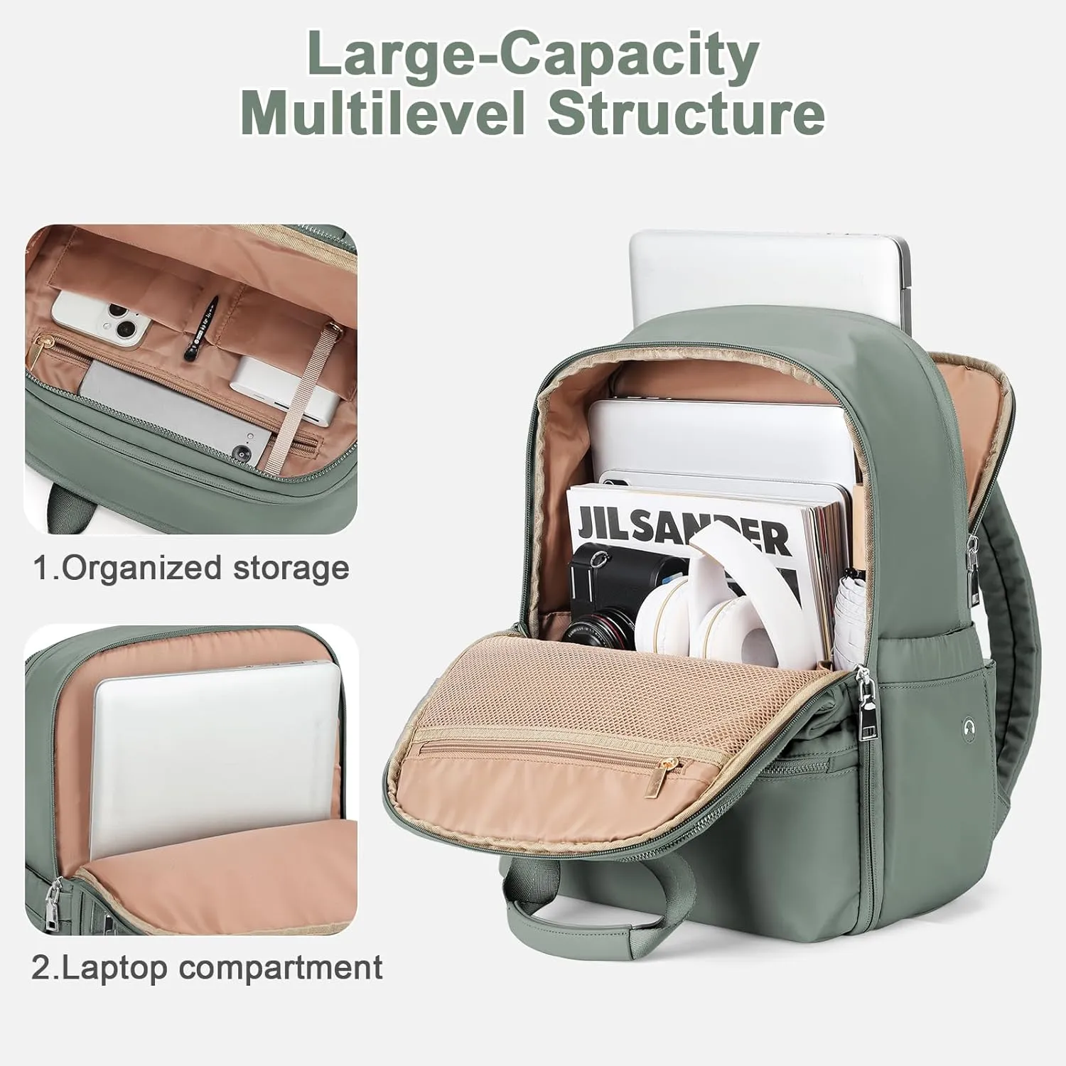 Travel Backpack Carry On Flight Approved Small Travel Backpack For Women Carry On Backpack Personal Item Travel Bag Laptop Teacher Backpack Work Backpack For Traveling On Airplane Army Green