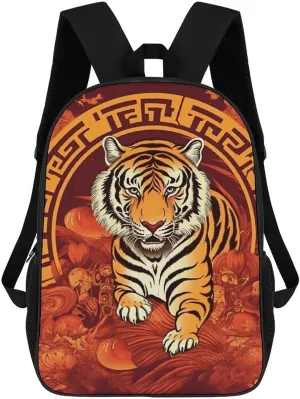 Travel Backpack for Men Prosperity in The Year of The Tiger Laptop Backpack for Women 17 Inch Casual Daypack