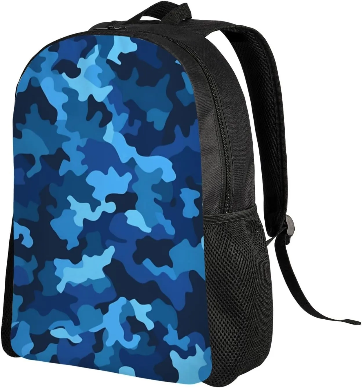 Travel Backpack for Women Men Lightweight 17 inch Laptop Bag Blue Camo Backpack Casual Daypack