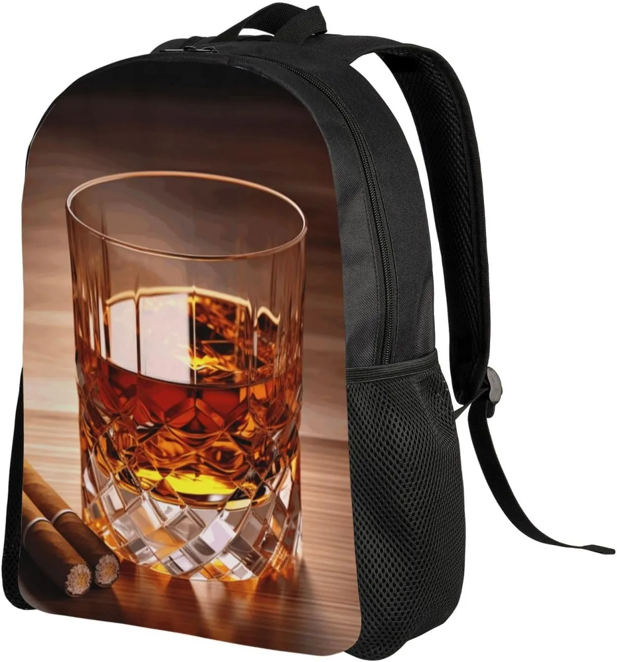 Travel Backpack for Women Men Lightweight 17 inch Laptop Bag Brown Liquor in Cup Backpack Casual Daypack