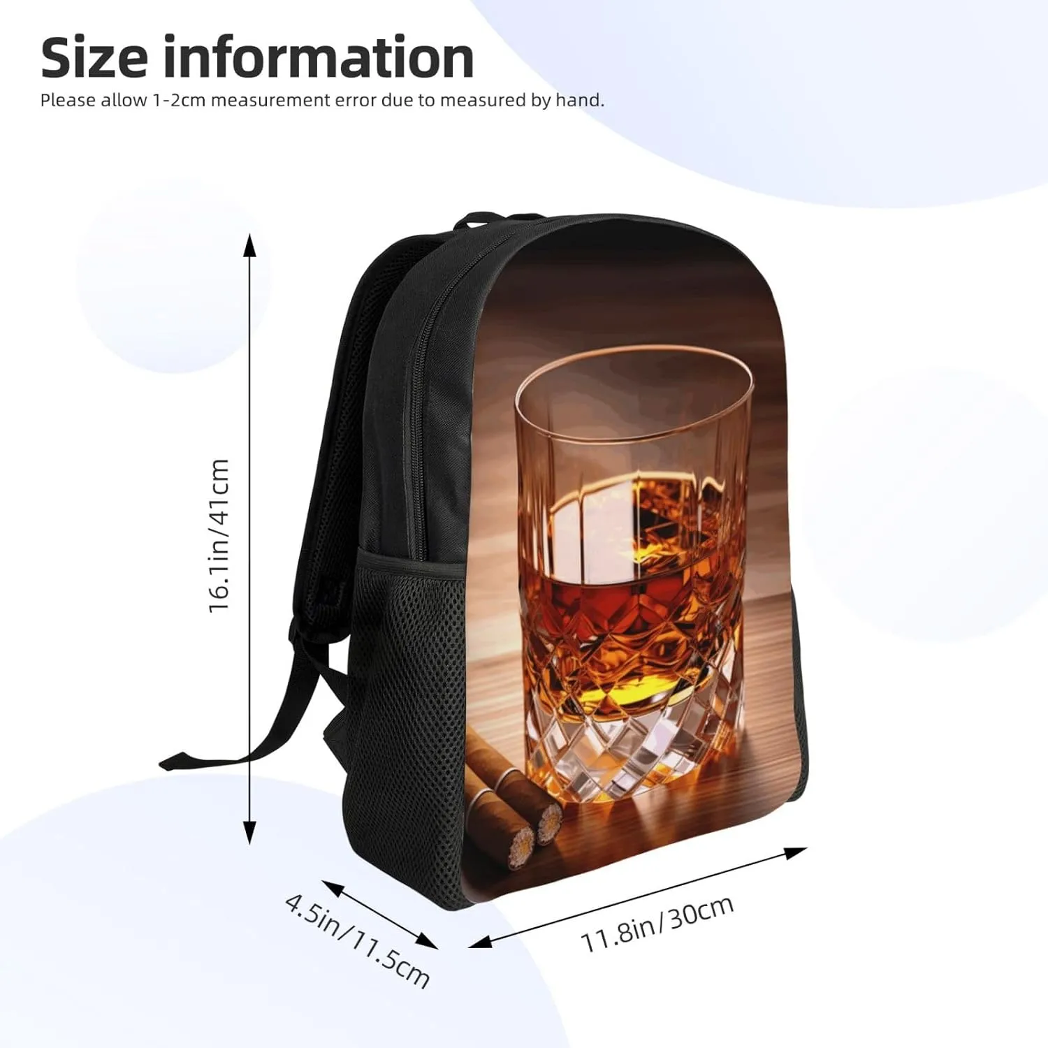 Travel Backpack for Women Men Lightweight 17 inch Laptop Bag Brown Liquor in Cup Backpack Casual Daypack