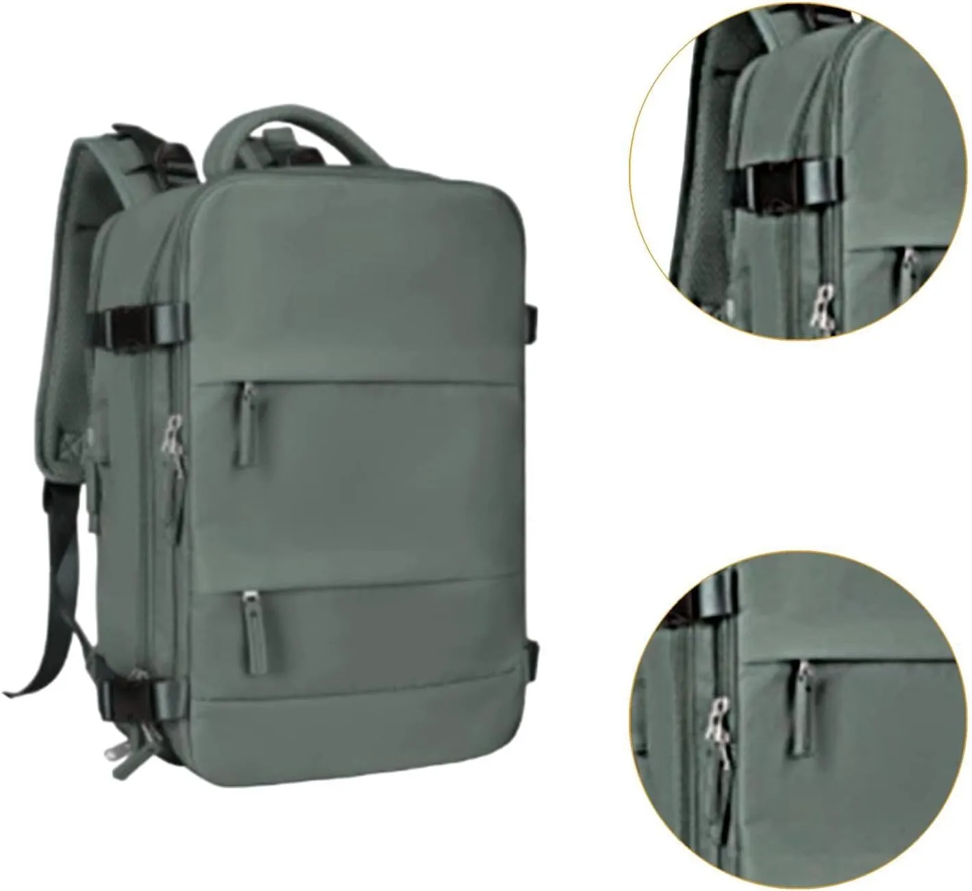 Travel Backpack Overnight Bag for Weekender, Trip, Backpacking, Camping, Army Green