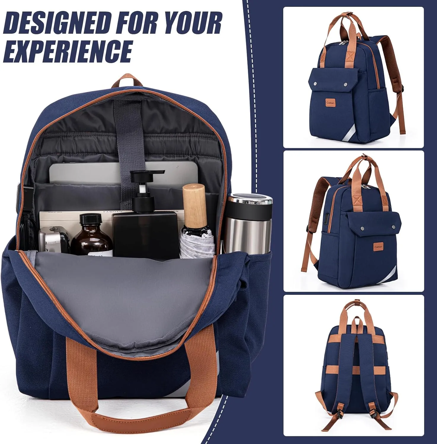 Travel Backpack with External USB Port, Durable Lightweight Backpack with One Laptop Compartment, Large backpack for Travel, College and Daily Use