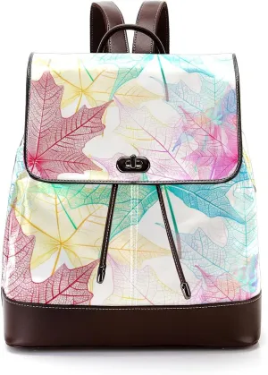 Travel Backpack,Work Backpack,Back Pack,Color Texture Transplant Leaves,Backpack