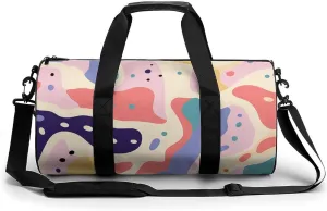 Travel Duffel Bag for Men And Women,Colorful Shape Pattern Waterproof Sports Fitness Bag Portable Travel Duffel Bag