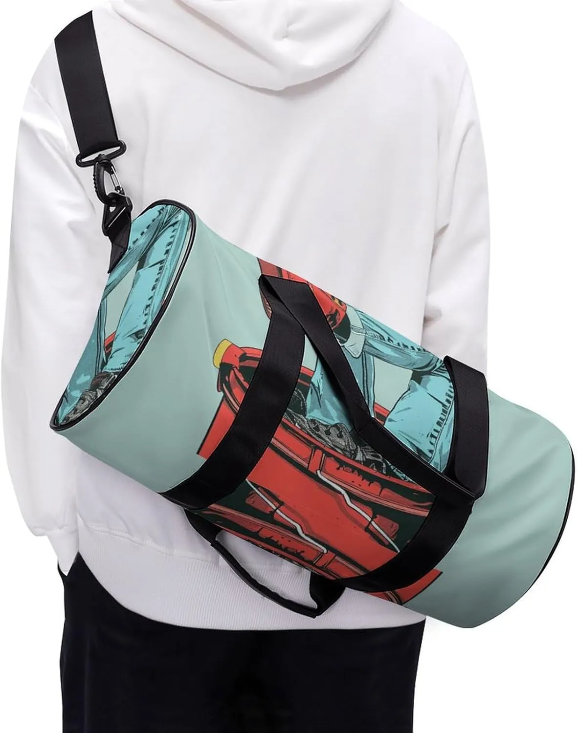 Travel Duffel Bag for Men And Women,Dumped in Trash Can Waterproof Sports Fitness Bag Portable Travel Duffel Bag