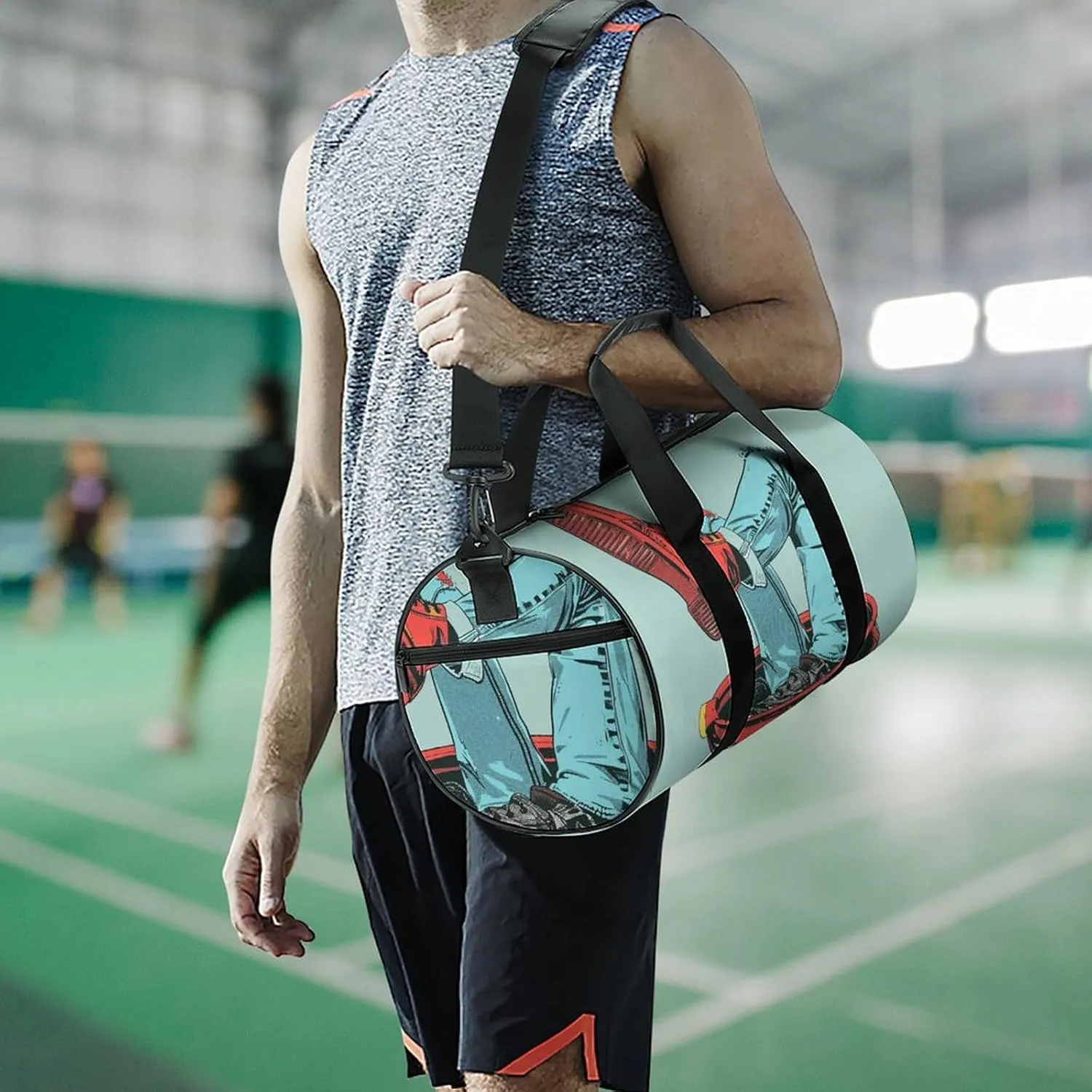 Travel Duffel Bag for Men And Women,Dumped in Trash Can Waterproof Sports Fitness Bag Portable Travel Duffel Bag