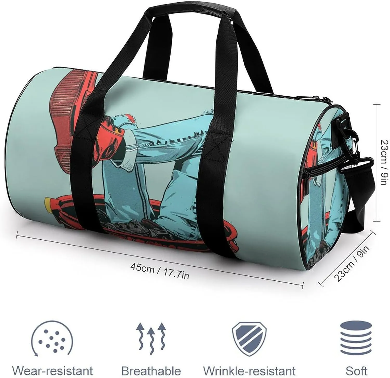 Travel Duffel Bag for Men And Women,Dumped in Trash Can Waterproof Sports Fitness Bag Portable Travel Duffel Bag