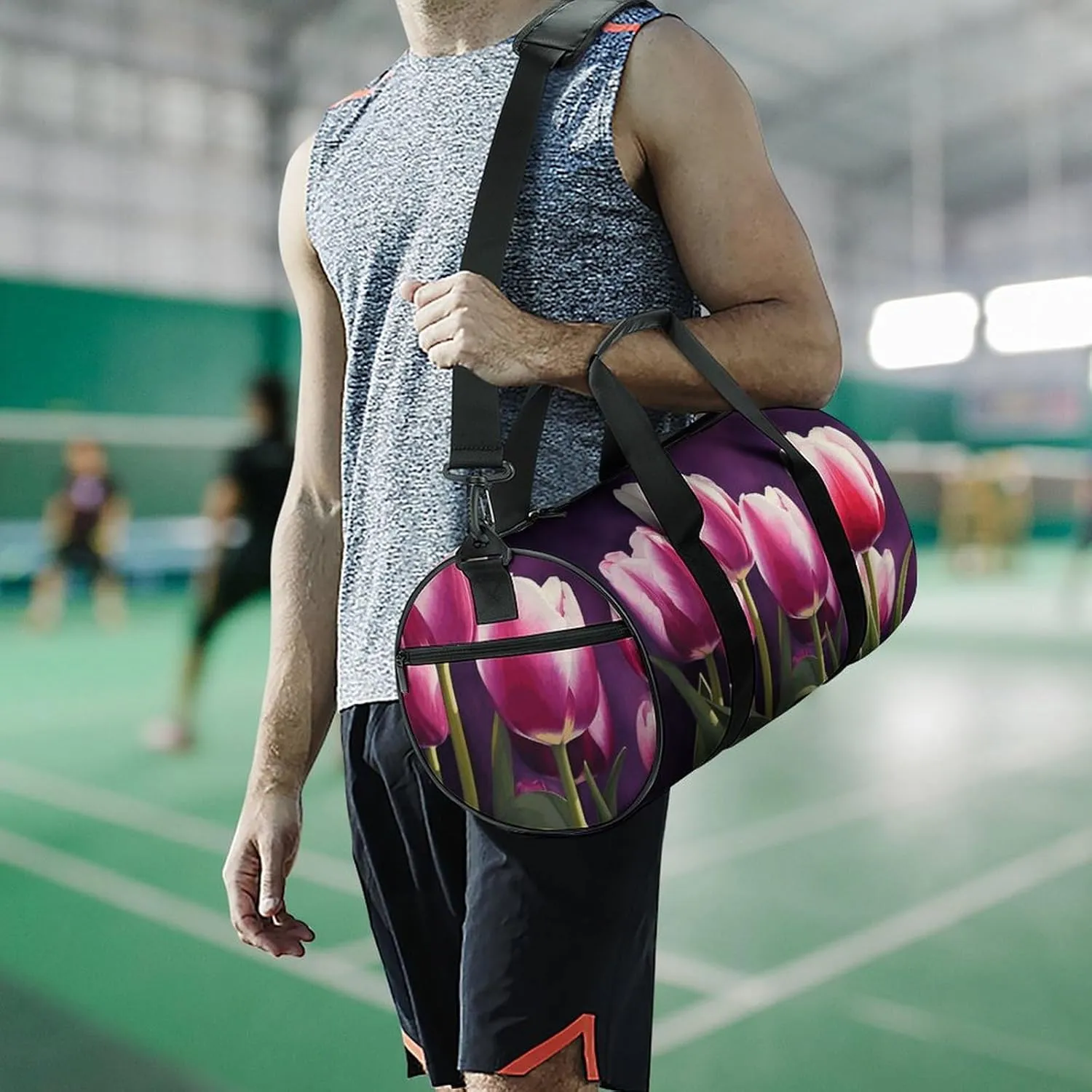 Travel Duffel Bag for Men And Women,Tulips Waterproof Sports Fitness Bag Portable Travel Duffel Bag