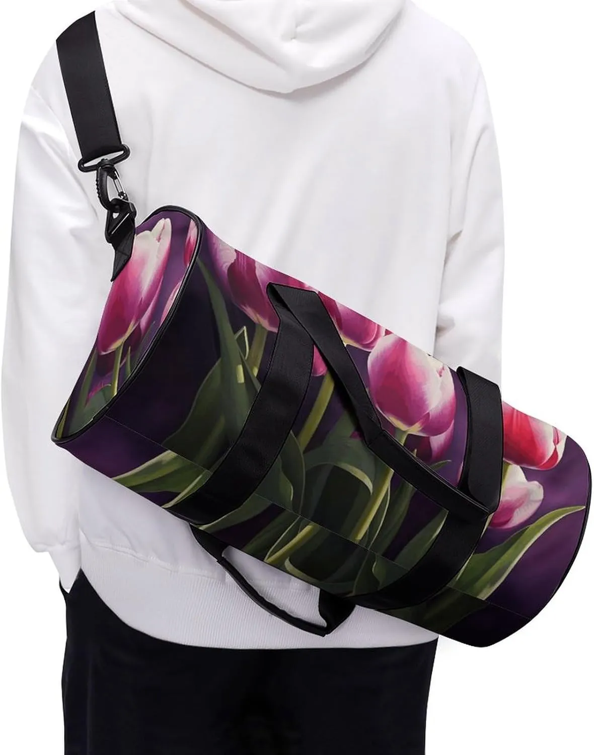 Travel Duffel Bag for Men And Women,Tulips Waterproof Sports Fitness Bag Portable Travel Duffel Bag