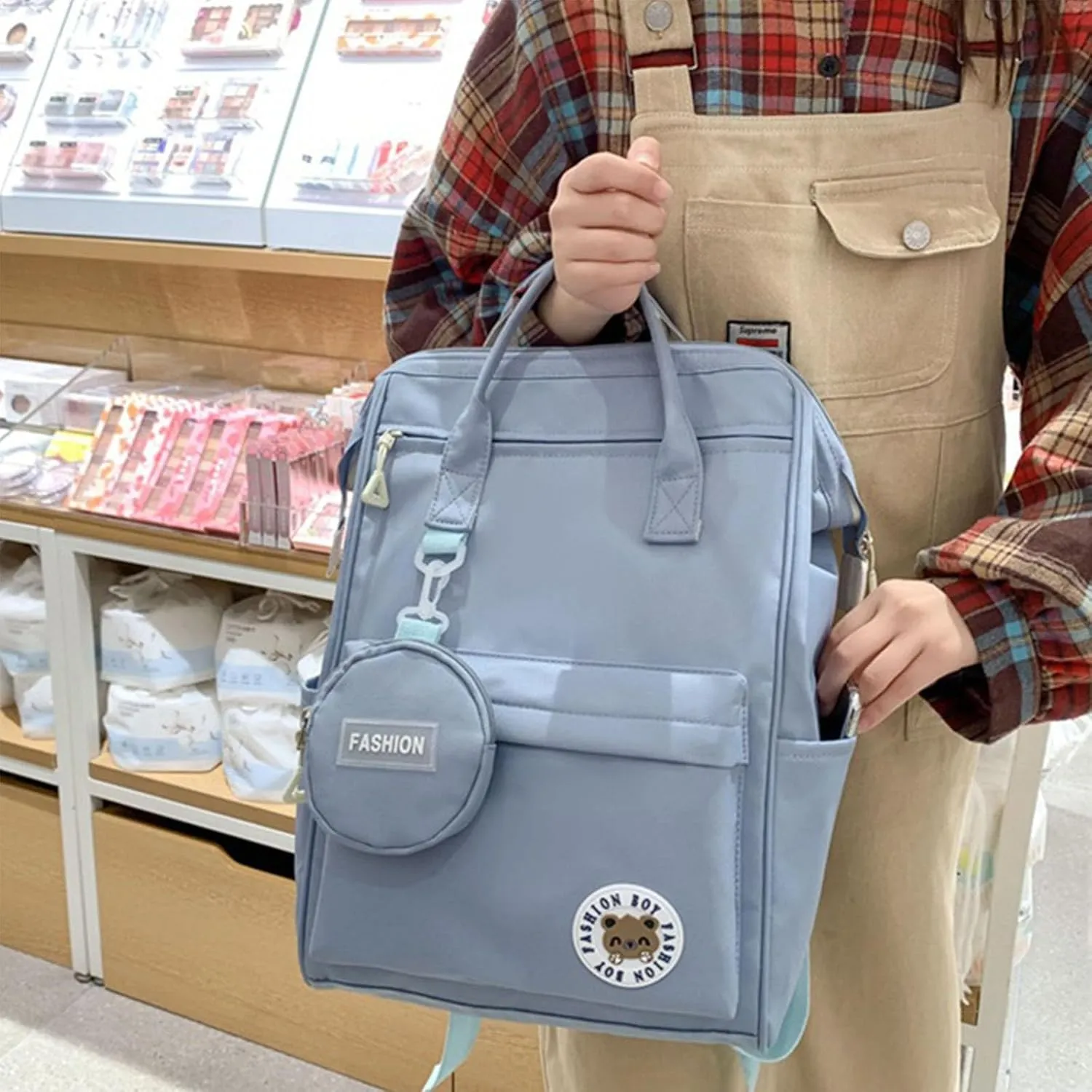 Travel Laptop Backpack for Women Men Blue Carry on Flight Approved Backpack for College Teacher Nurse Large Lightweight Work Backpack Purse Bag Personal Item Backpacks