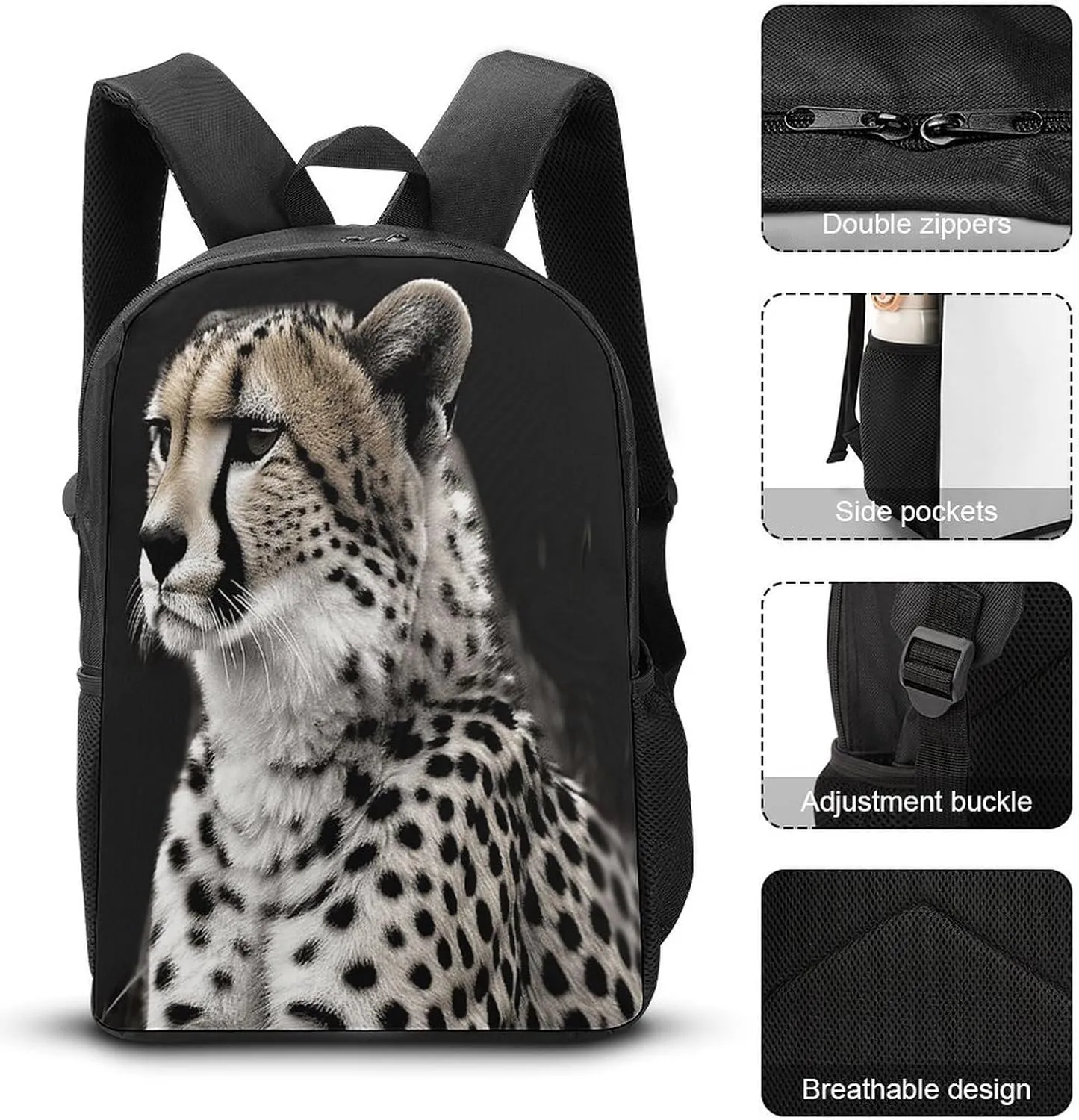 Travel Laptop Backpack Slim Durable Lightweight Back Pack Cute Cheetah Small Backpack For Women Men