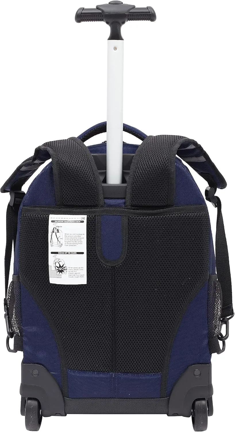 Travelers Club Rolling Backpack, Midnight Blue, 18 Inch