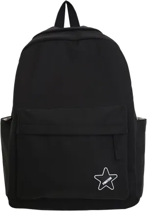 Trendy Student Backpack Casual Versatile Large Capacity Shoulder Bag for College Stylish Everyday Use (Black, One Size)
