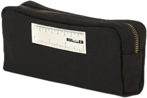 Trilly Canvas Pencil Case Pouch with Ruler I Larger Capacity Simple Pencil Pouch I School Small Pencil Bag For Boys & Girls I Holds Pencil, Pen, Personal Items & Desk Organizer Cute Pen Pouch Black