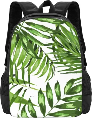 Tropical Leaves Palms Lightweight Packable Backpack Travel Casual Large Capacity Daypack Foldable Backpack For Men Women