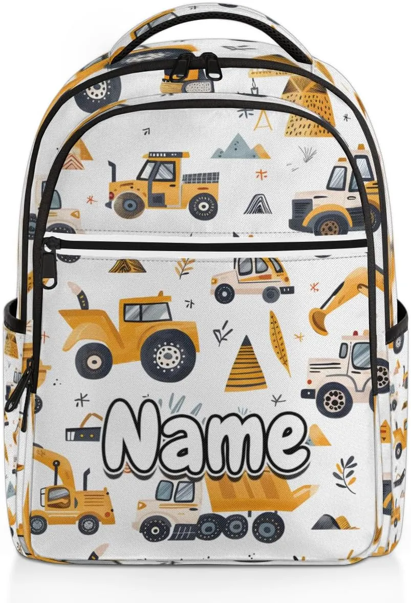 Trucks Personalized Laptop Backpack with Name Custom Shoulder Bags for Women Men Waterproof Travel Casual Daypack Laptop Bag Gifts 16.1in