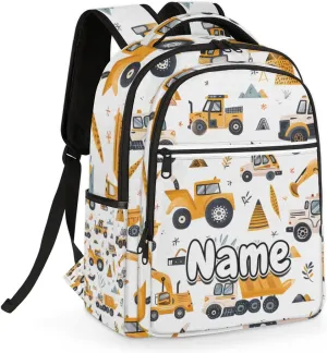Trucks Personalized Laptop Backpack with Name Custom Shoulder Bags for Women Men Waterproof Travel Casual Daypack Laptop Bag Gifts 16.1in