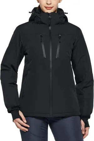 TSLA Women's Winter Ski Jacket, Waterproof Warm Insulated Snow Coats, Cold Weather Windproof Snowboard Jacket with Hood
