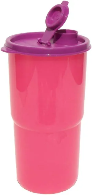 Tupperware ThirstQuake Large Mega Tumbler Travel Cup Pink and Purple