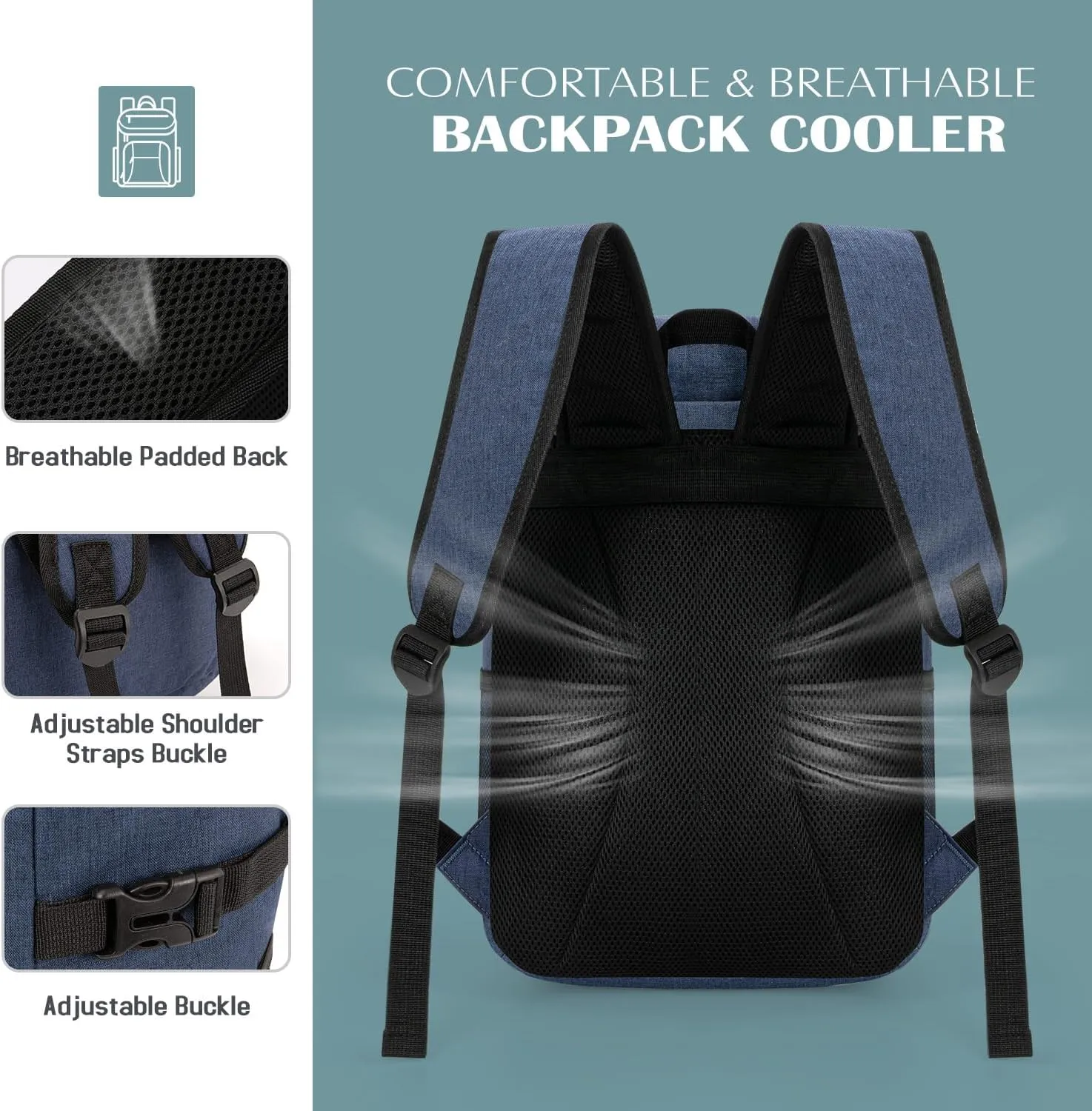 Tuwubi Cooler Backpack 35/42 Cans, Backpack Coolers Insulated Leak Proof for Men Women, Waterproof Soft Sided Lunch Camping Beach Travel Ice Chest Backpack Cooler Bag