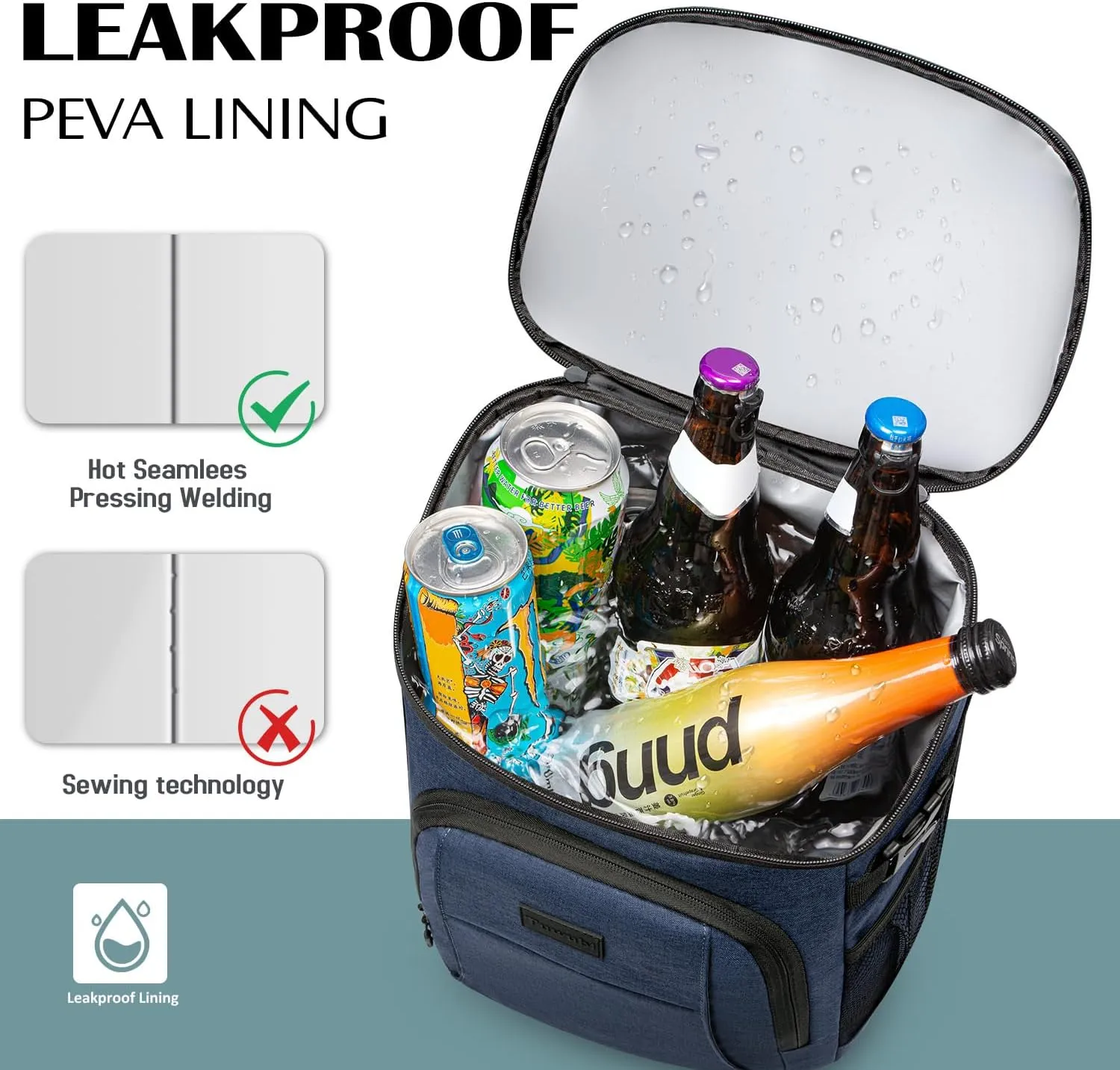 Tuwubi Cooler Backpack 35/42 Cans, Backpack Coolers Insulated Leak Proof for Men Women, Waterproof Soft Sided Lunch Camping Beach Travel Ice Chest Backpack Cooler Bag