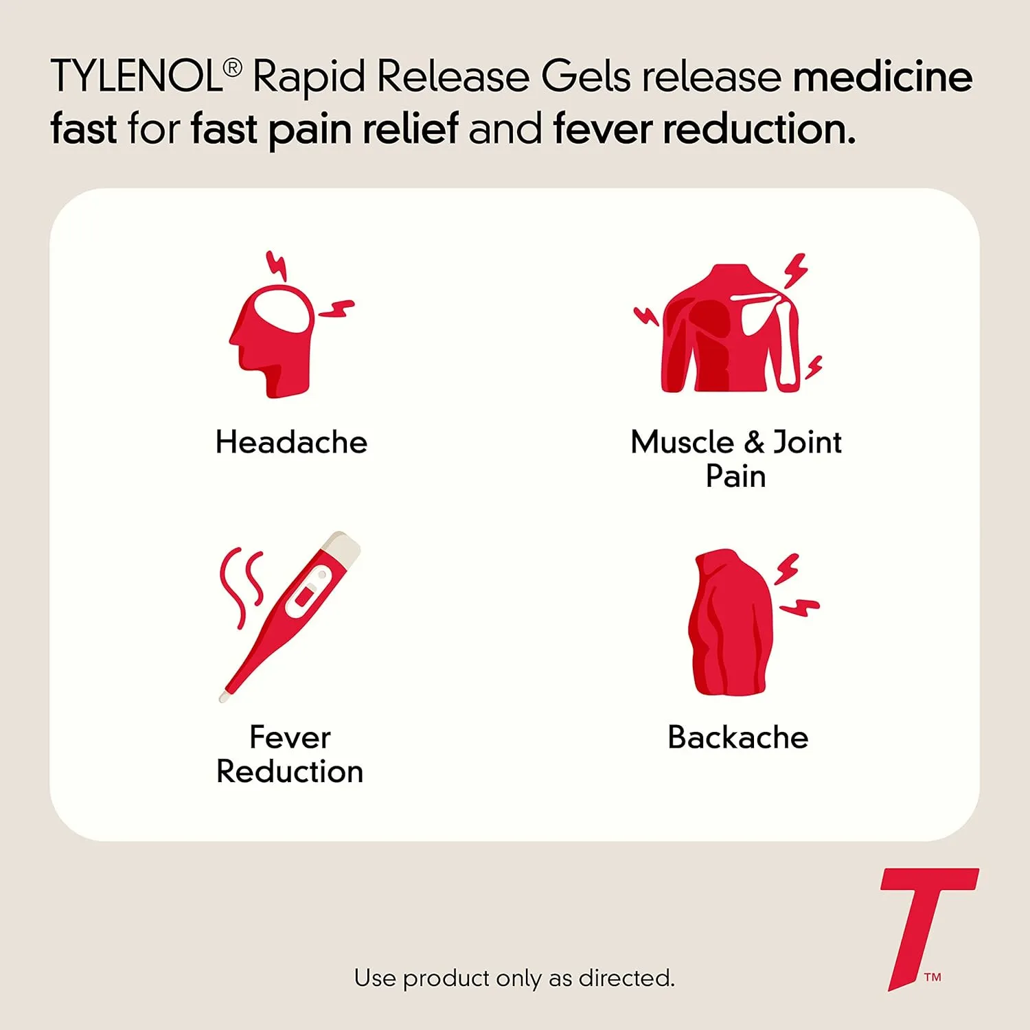 Tylenol Extra Strength Acetaminophen Rapid Release Gels, Extra Strength Pain Reliever & Fever Reducer, Gelcaps with Laser-Drilled Holes, 500 mg Acetaminophen, 225 ct