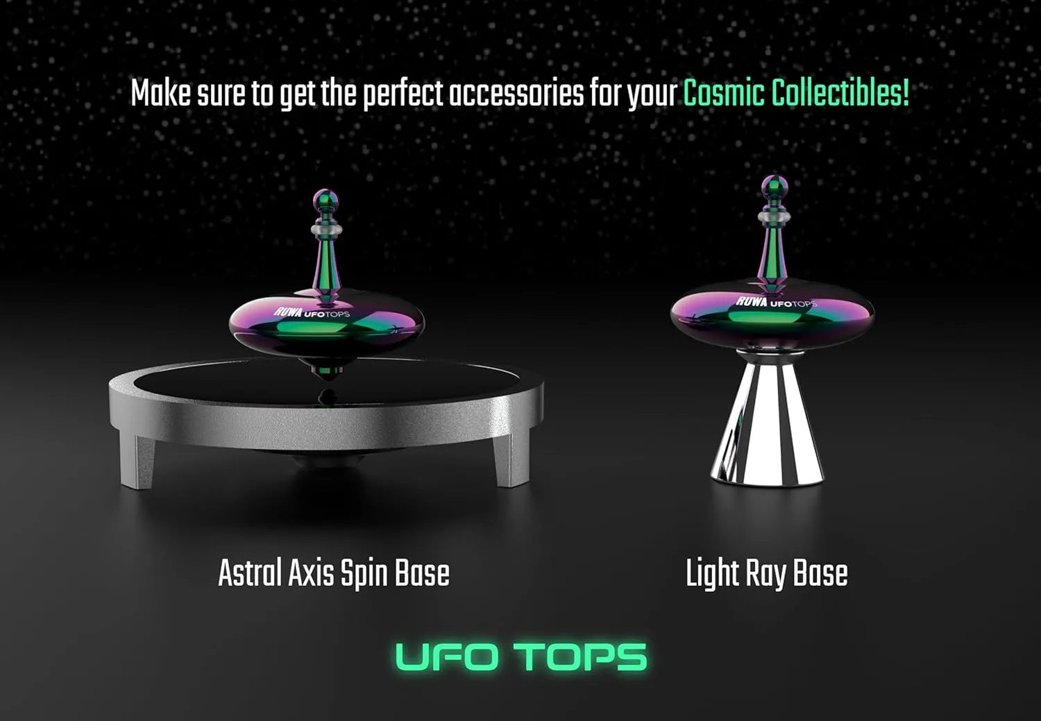 UFO Tops - Cussac - Metal Spinning Top - Inspired by The Documented 1967 UFO Sighting in Cussac, France (Psychedelic Steel)