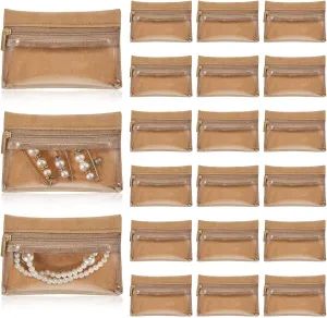 Uiifan 36 Pcs Travel Jewelry Bag Bulk Zipper Jewelry Pouch Flannel Portable Pocket Organizer for Necklace Earring Women Gift