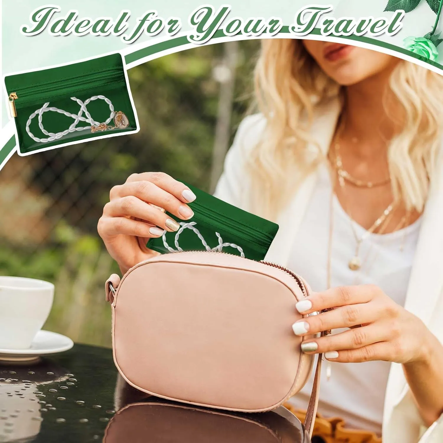 Uiifan 36 Pcs Travel Jewelry Bag Bulk Zipper Jewelry Pouch Flannel Portable Pocket Organizer for Necklace Earring Women Gift