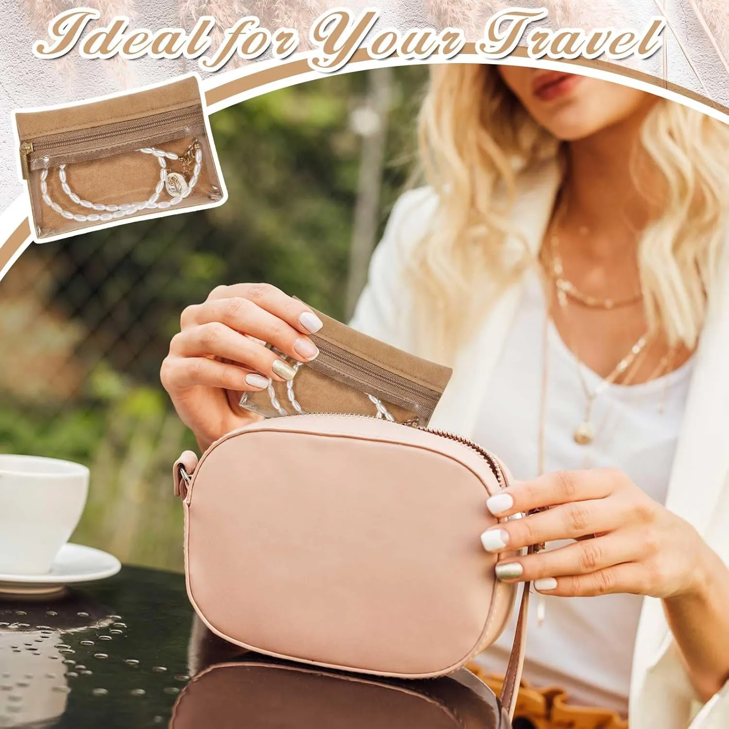 Uiifan 36 Pcs Travel Jewelry Bag Bulk Zipper Jewelry Pouch Flannel Portable Pocket Organizer for Necklace Earring Women Gift