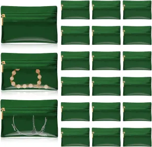 Uiifan 36 Pcs Travel Jewelry Bag Bulk Zipper Jewelry Pouch Flannel Portable Pocket Organizer for Necklace Earring Women Gift
